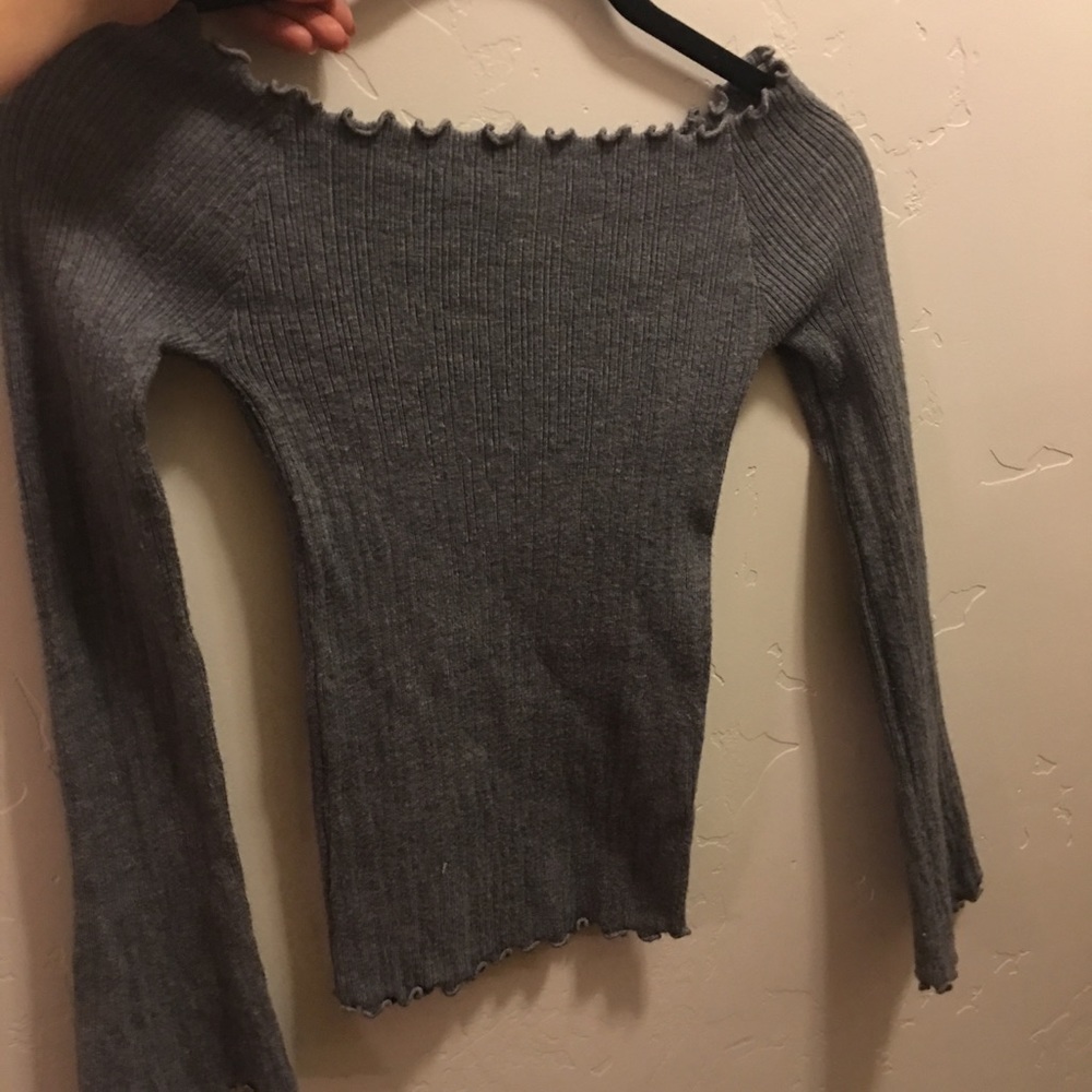 Of the shoulder ruffle Long sleeve